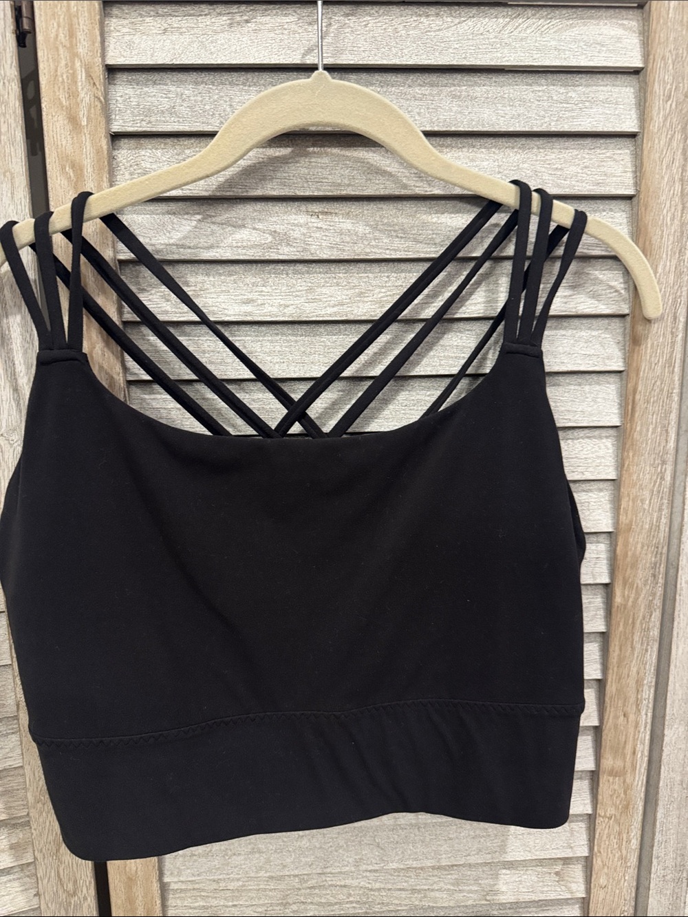Athleta Black Strappy Back  Sports Bra/Top - Women